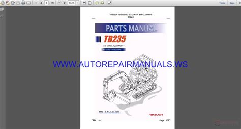 tb135 mini excavator|tb235 2 manual.